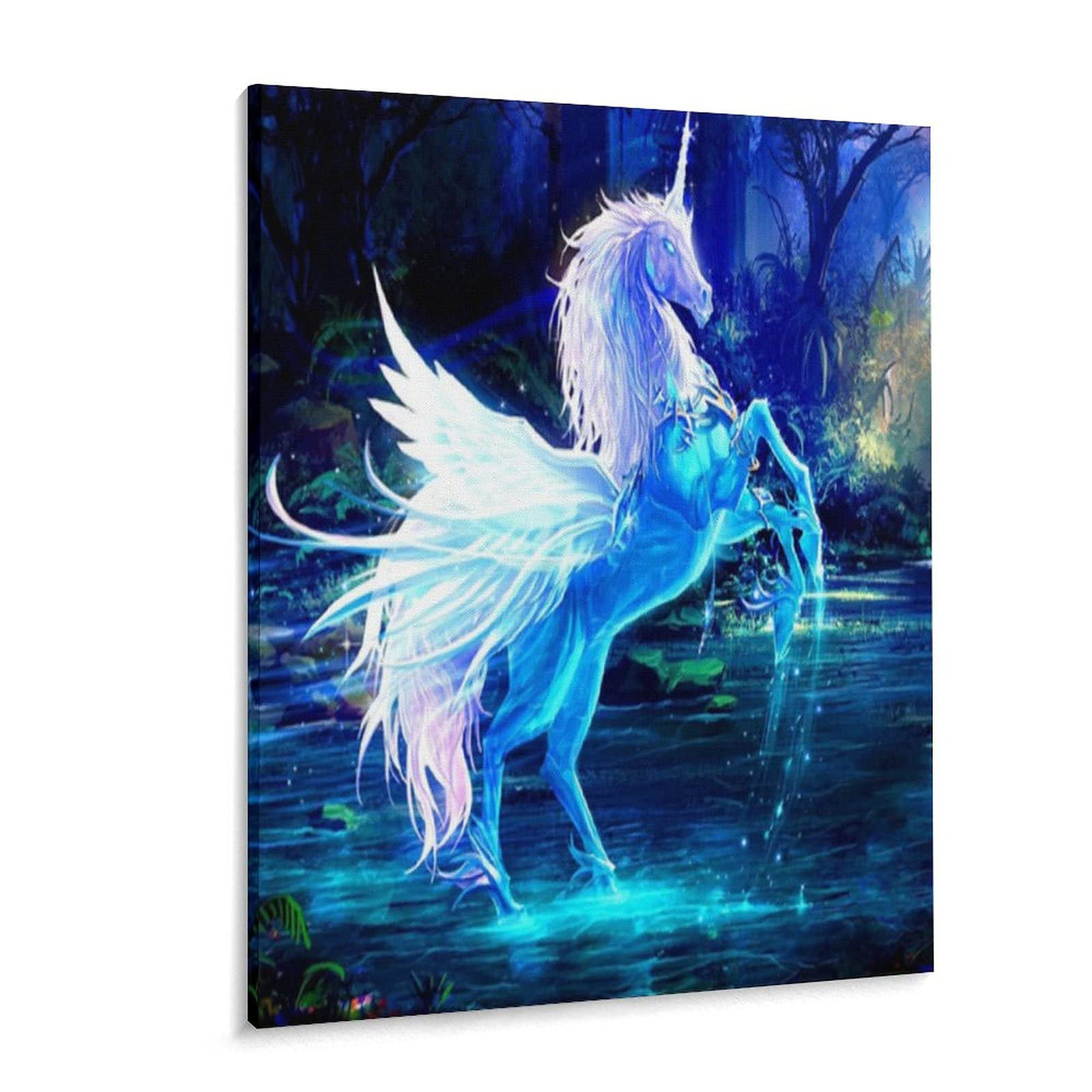 ユニコーン　絵画　壁掛け Amazon.co.jp: 絵画 満月の下のユニコーンインテリア 絵画